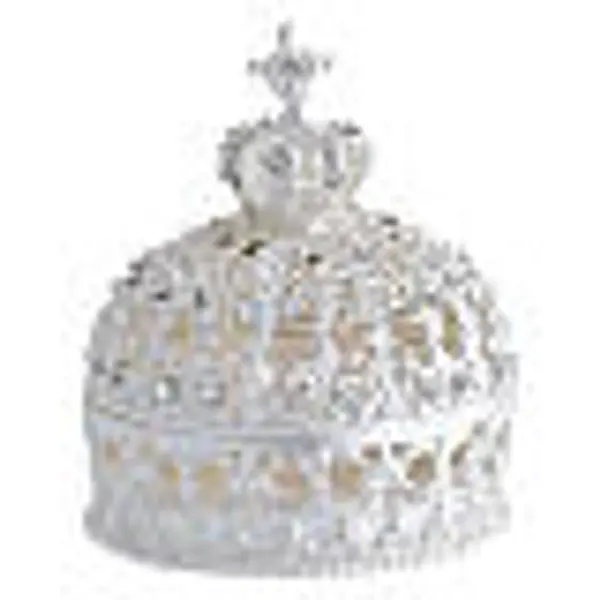 Couronne écrin à chapelet motifs et zircons 6,5 cm