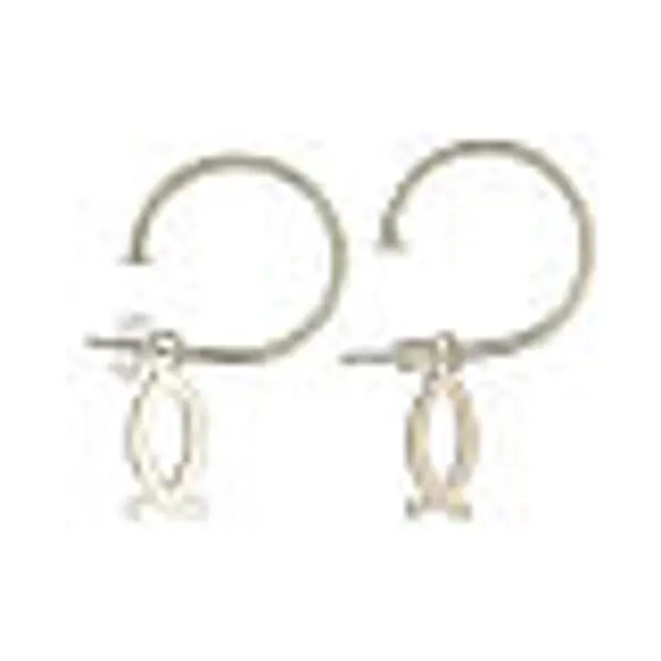 Boucles d'oreille argent 925 poisson émail noir HOLYART