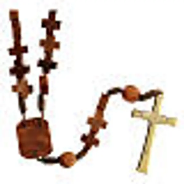 Chapelet bois d'olivier, croix