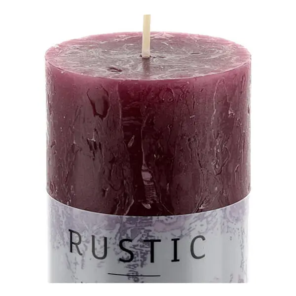 Bougie violet mat rustique 24 pcs 80x60 mm