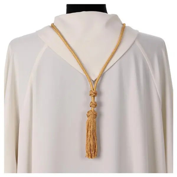 Cordon croix pectorale pour évêque or noeud Salomon