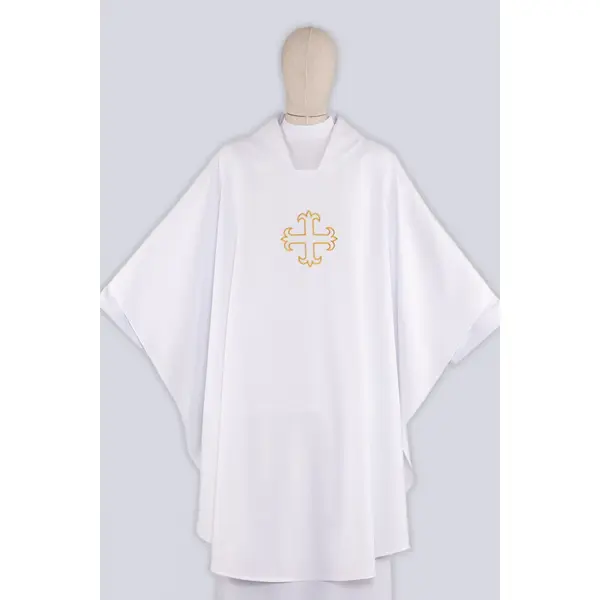 Chasuble solennelle blanche brodée Gh11/b