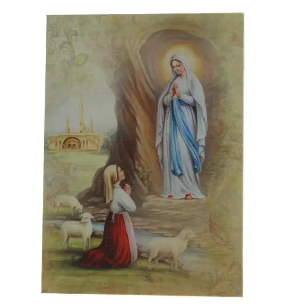 Lourdes Apparition frame on printed canvas 13x18cm