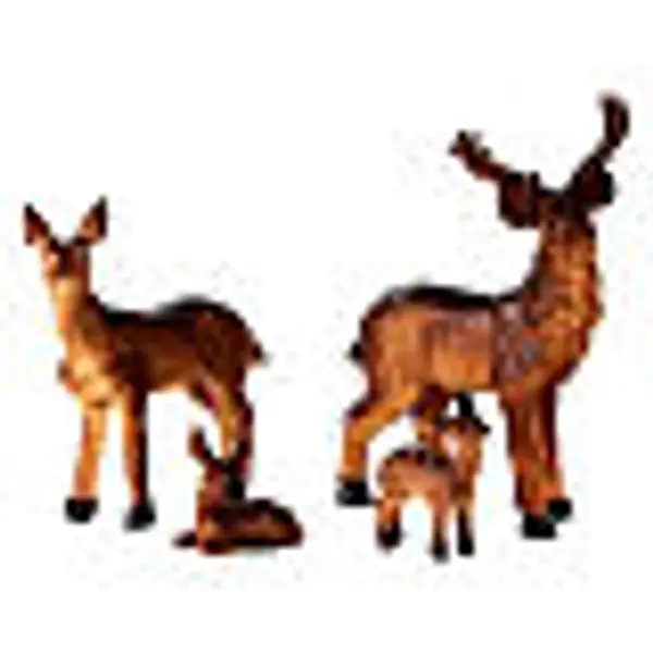 Famille de cerfs avec mangeoire 6 pcs 10 cm