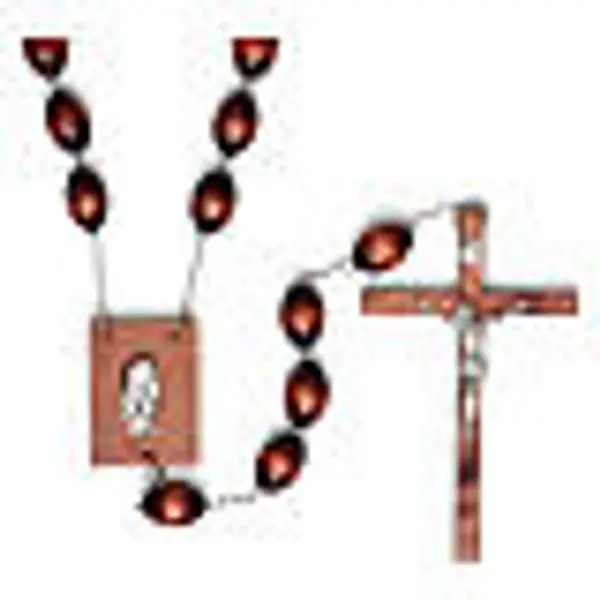 Chaplet Mural grains en bois ovales 30mm