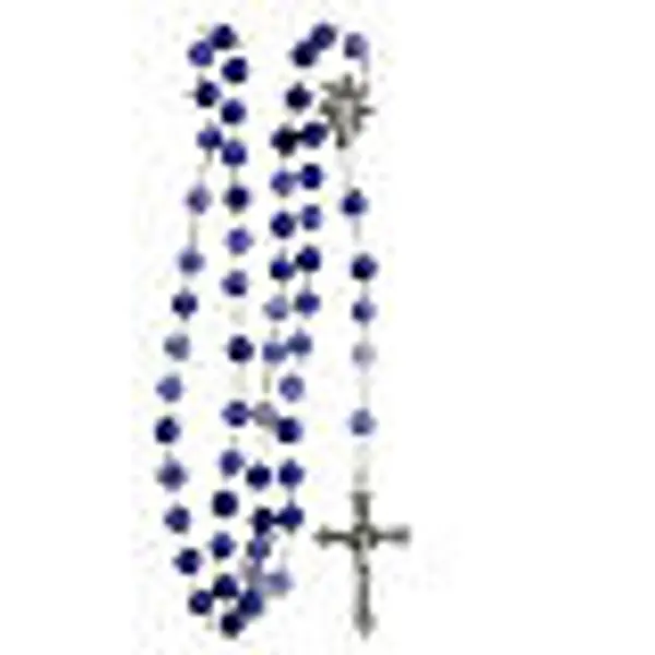Chapelet grains verre bleu foncé 8 mm