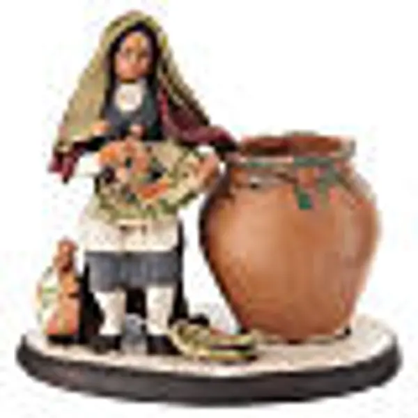 Santon crèche de Noël décorateur d'assiettes terre cuite 18cm