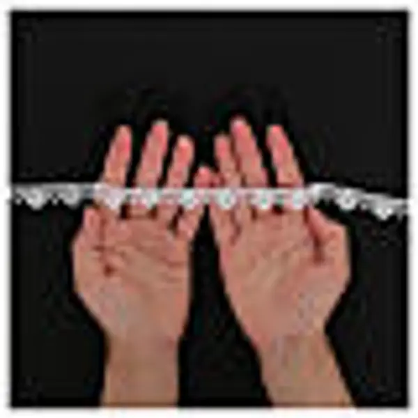 Dentelle ourlée blanche en macramé avec fleurs 2 cm euros/m