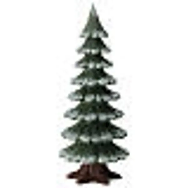 Sapin Val Gardena enneigé en bois d'érable finition vert et marron