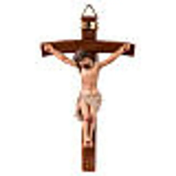 Christ sur la croix résine crèche pascale 12 cm peinte main