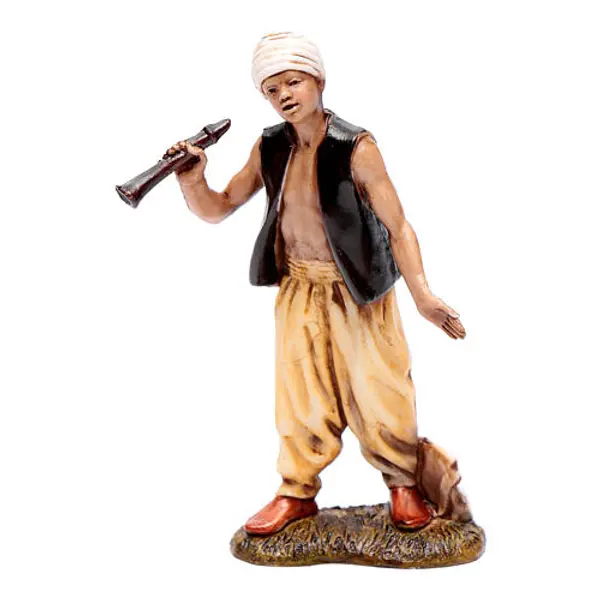 Homme avec turban et flûte 10 cm Moranduzzo style XVIII