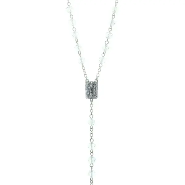 Chapelet de Lourdes en cristal véritable, coeur Apparition de Lourdes