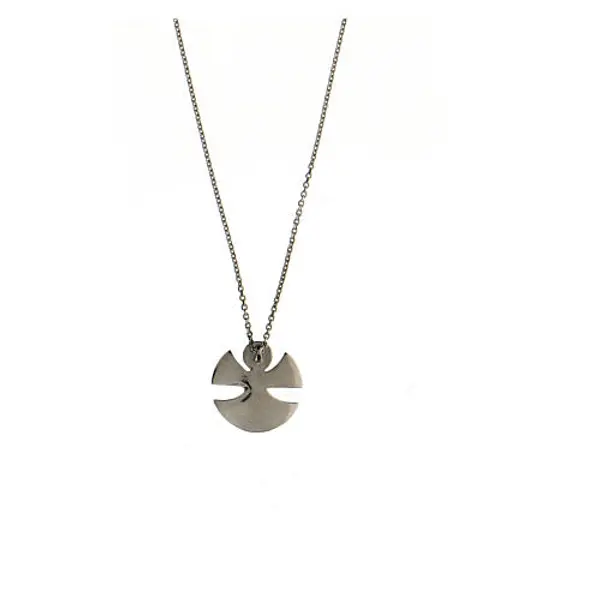 Collier argent 925 émail bleu clair Ange Joie