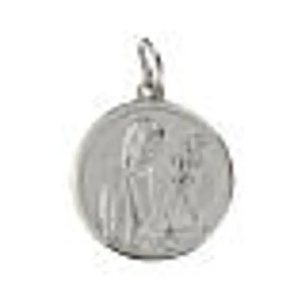 Médaille ronde Sainte Catherine argent rhodié 16 mm
