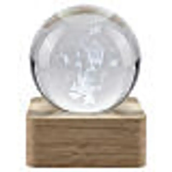 Souvenir de Confirmation sphère en cristal illuminée à piles LED blanc froid 6 cm