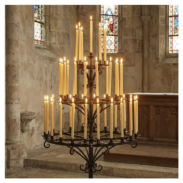 Bougie cylindrique cire d'abeille 270x20 mm