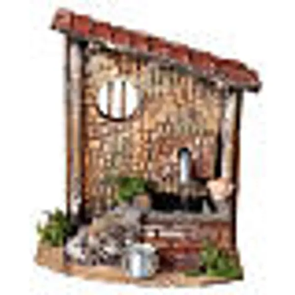 Fontaine AUTHENTIQUE avec escaliers 15x15x20 cm pour Crèche Napolitaine 8-10 cm