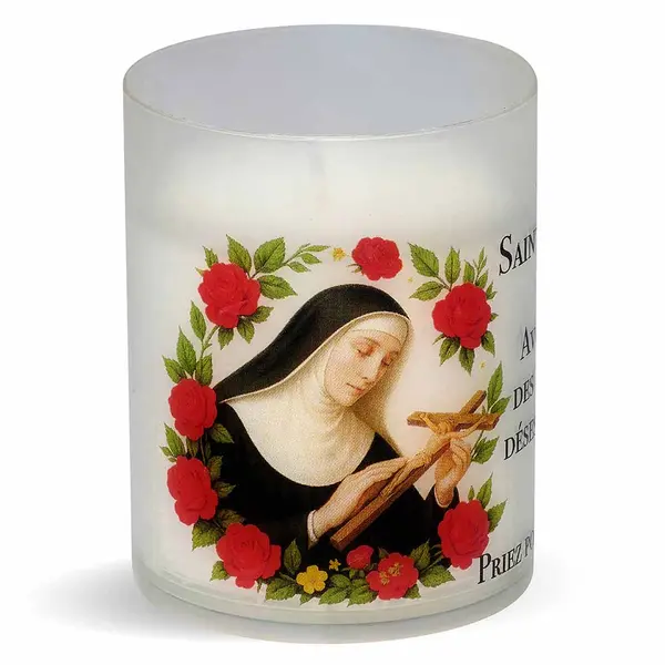 Veilleuse votive Sainte Rita avec prière - illustration 180°
