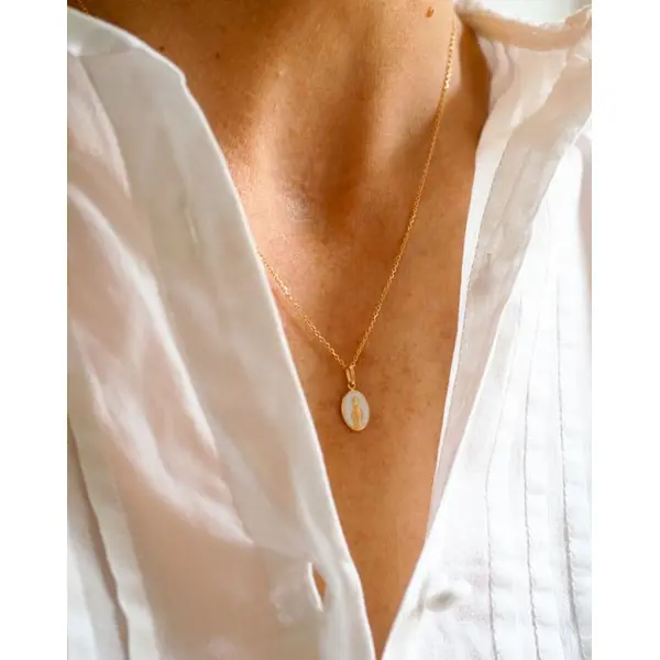 Médaille Miraculeuse émaillée | Or 18 carats
