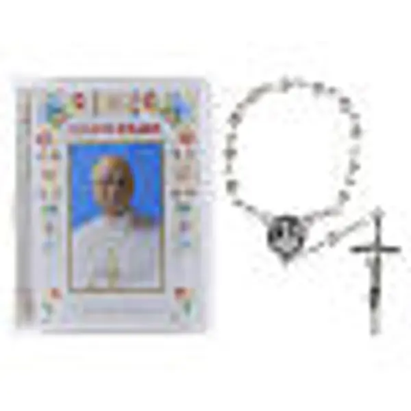 Livret « Le Saint Rosaire » Pape Léon XIV avec chapelet en verre, ESPAGNOL