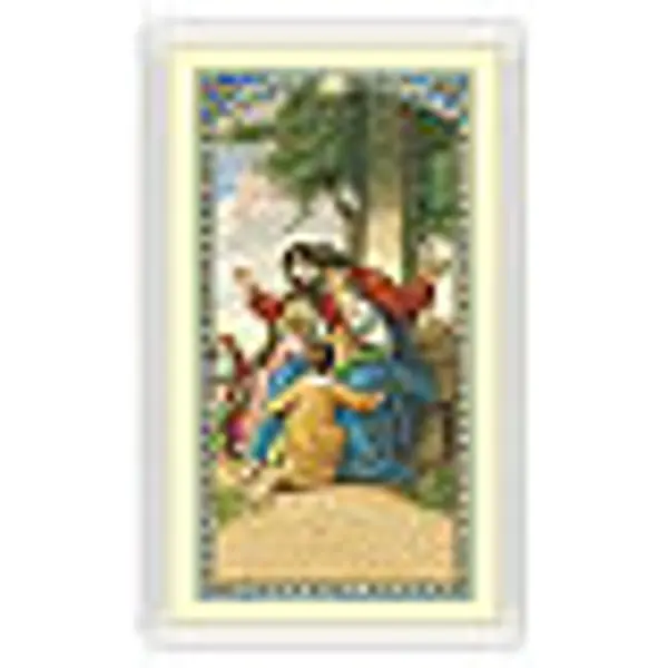 Image dévotion Jésus avec les enfants Valeur d'un sourire ITA 10x5 cm
