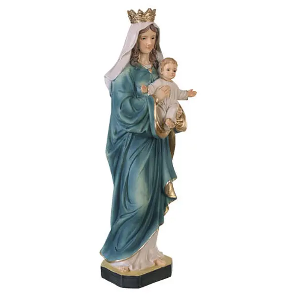 Statue Vierge à l'Enfant en résine 40 cm, vêtue de bleu