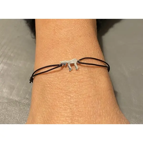 Bracelet fil noir coulissant Haï Argent