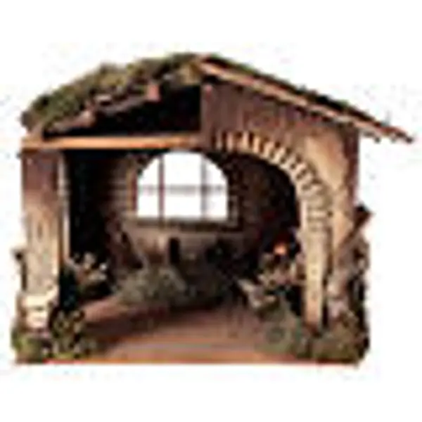 Cabane crèche feu pour Nativité 30 cm 55x60x45 cm