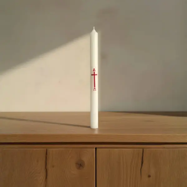 Cierge de baptême blanc
