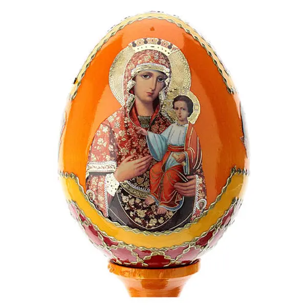 Oeuf peint découpage Russie Autodessinée h 13 cm