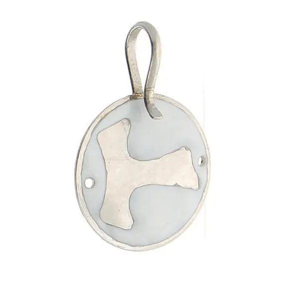 Fermoir chape Tau en argent 925 blanc