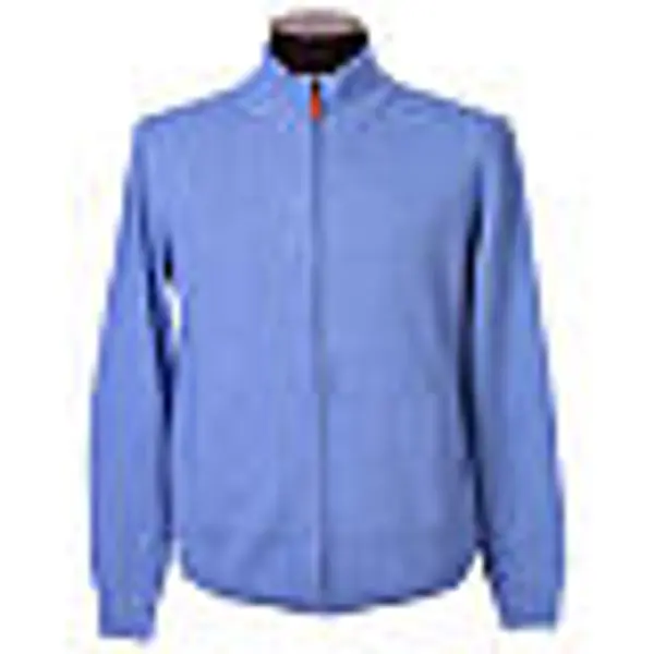 Blouson avec fermeture éclair In Primis 10% cachemire 40% laine mérinos bleu