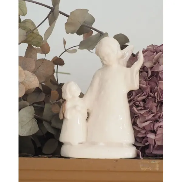 Statue Ange Gardien - faïence française