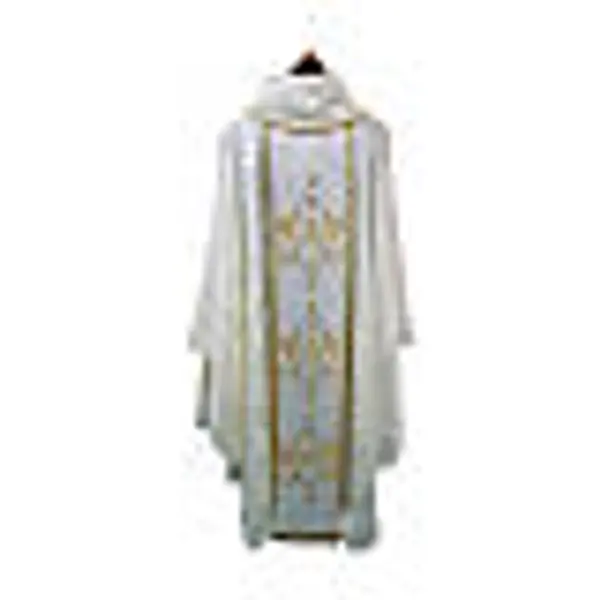 Chasuble ivoire mariale damassée