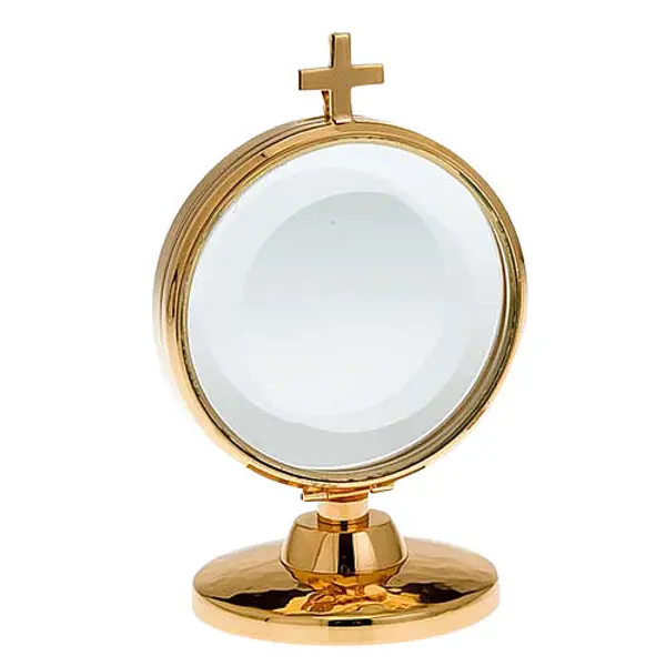 Ostensoir de chapelle laiton doré 8.5 cm diamètre