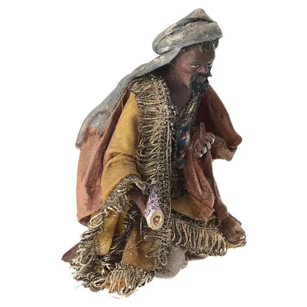 Roi Mage noir 13cm crèhe Angela Tripi