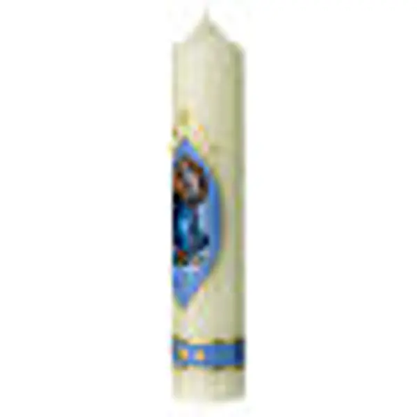 Bougie Madone Sixtine bleu ciel or 300x60 mm
