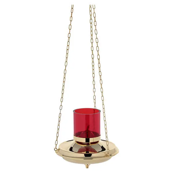 Lampe en laiton doré chaînes 1 mètre