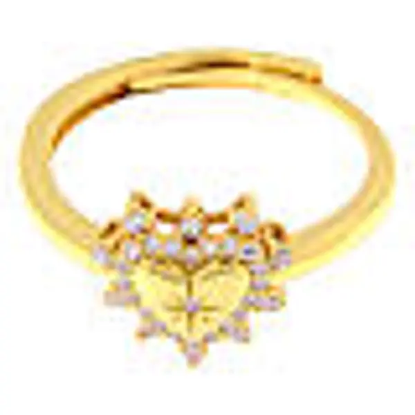 Bague dorée coeur zircons blancs argent 925 Benedictus