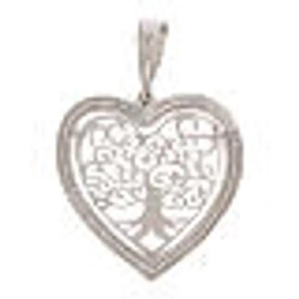 Pendentif coeur Arbre de la Vie or blanc 750/00 1,5 gr