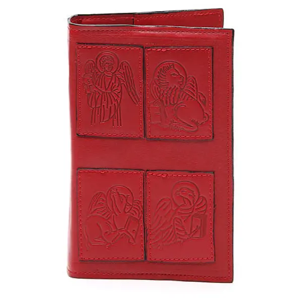 Couverture Lit. Heures 4 vol. Évangélistes cuir rouge
