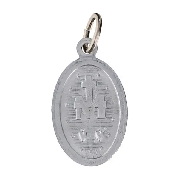 50x Médailles Vierge Miraculeuse anglais aluminium émaillé 18 mm