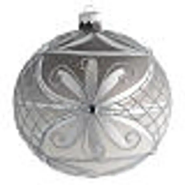 Boule Noël verre soufflé mat argent 150 mm