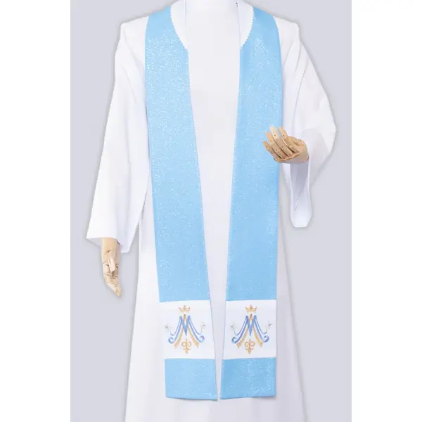 Chasuble mariale bleue avec broderie M2b/nIK