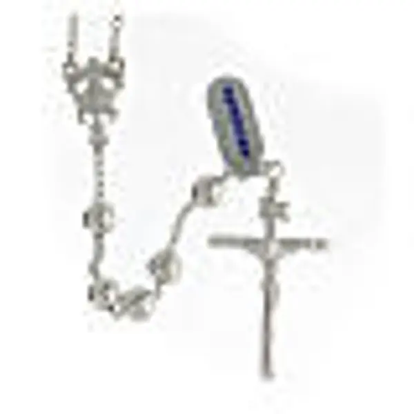 Chapelet argent 925 grains 8 mm croix tubulaire corps Christ