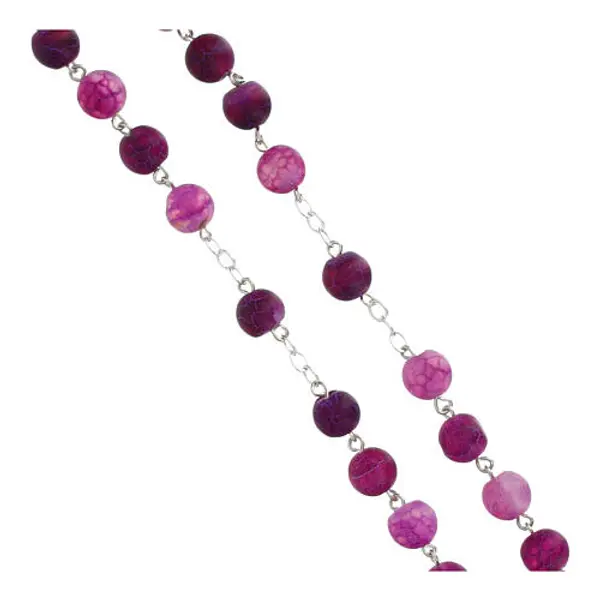 Chapelet argent grains 5 mm agate violette