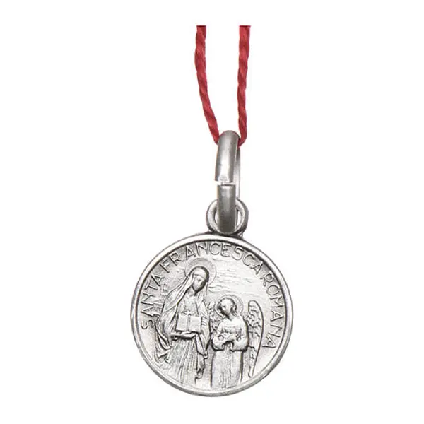 Médaille Ste Françoise Romaine argent 925 rhodié 10 mm