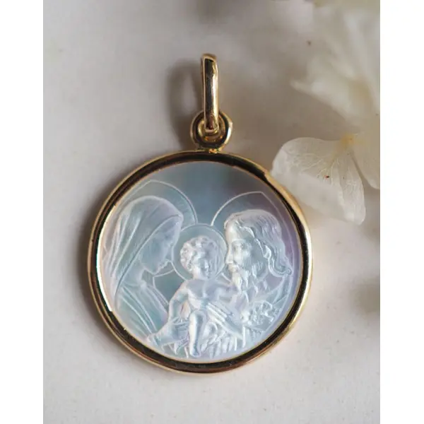 Médaille Sancta Familia 16mm | Or 18 carats