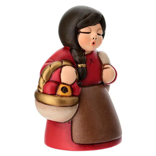 Femme au marché THUN de la gamme Crèche Classique rouge