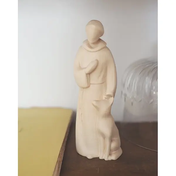 Statue de Saint François et le Loup de Gubbio - 15 cm